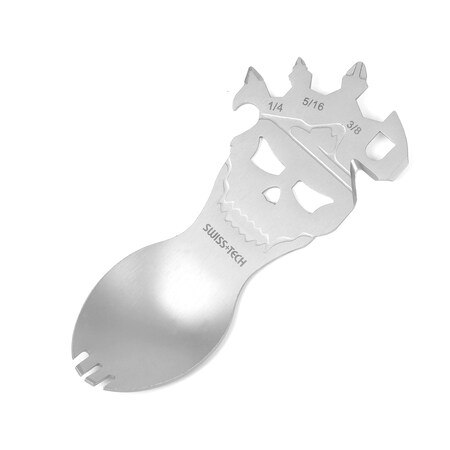 Prime-Line SWISS+TECH 11-IN-1 Multi-Tool, Spoon and Fork, Bottle Opener, Strap Cutter and More (Single Pack) ST029005